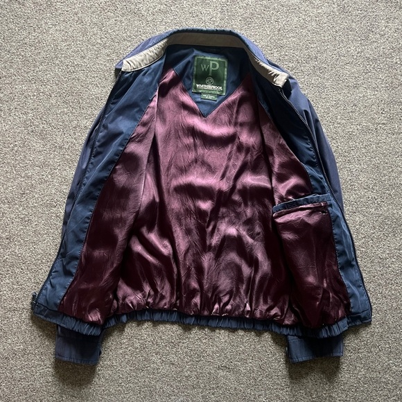 VTG 90s Navy Lightweight Bomber Jacket Men’s L Weatherproof Hipster Streetwear - Picture 3 of 16